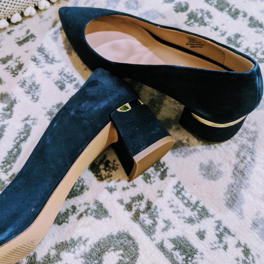 Suede block heels